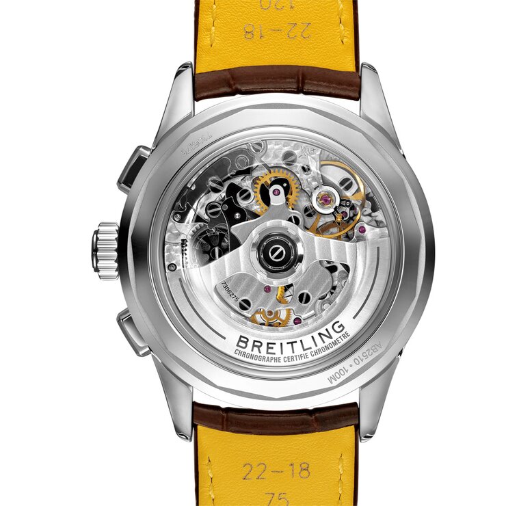 Breitling horloge met een kast in staal, met een wijzerplaat in het rosé en een diameter van 42 mm