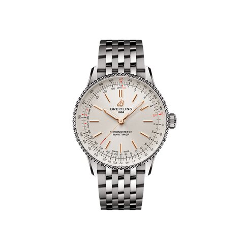 montre Breitling avec un boîtier en acier, un cadran beige et un diamètre de 36 mm