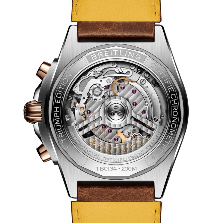 Breitling horloge met een kast in titanium, met een wijzerplaat in het grijs en een diameter van 42 mm