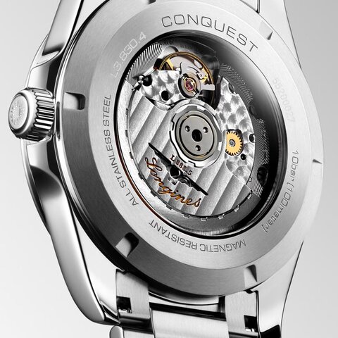 Longines horloge met een kast in staal, met een wijzerplaat in het bruin en een diameter van 41 mm