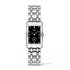 Longines horloge met een kast in staal, met een wijzerplaat in het zwart met briljant en een diameter van 23,3 x 37 - thumb