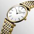 Longines horloge met een kast in gele pvd-coating, met een wijzerplaat in het wit en een diameter van 29 - thumb