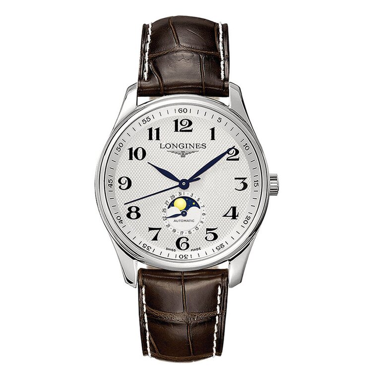 Longines horloge met een kast in staal, met een wijzerplaat in het zilver en een diameter van 42