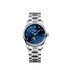 montre Longines avec un boîtier en acier, un cadran bleu avec diamant et un diamètre de 34 - thumb