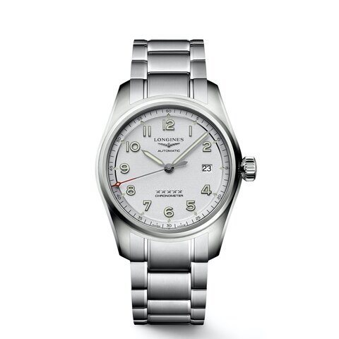 Longines horloge met een kast in staal, met een wijzerplaat in het zilver en een diameter van 40 mm