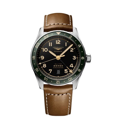 Longines horloge met een kast in staal, met een wijzerplaat in het grijs en een diameter van 42 mm