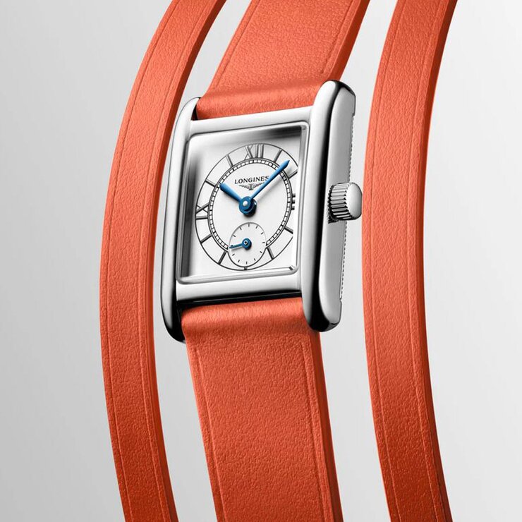Longines horloge met een kast in staal en een wijzerplaat in het wit