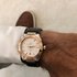 Omega horloge met een kast in rosé goud op staal, met een wijzerplaat in het zilver en een diameter van 39 - thumb