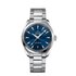 montre Omega avec un boîtier en acier, un cadran bleu et un diamètre de 38 - thumb