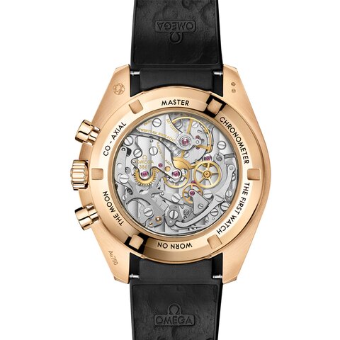 Omega horloge met een kast in geel goud, met een wijzerplaat in het beige en een diameter van 42 mm