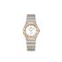 Omega horloge met een kast in geel goud op staal, met een wijzerplaat in het parelmoer met  briljant en een diameter van 28 mm - thumb