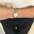 Omega horloge met een kast in geel goud op staal, met een wijzerplaat in het wit met  briljant en een diameter van 28 mm - thumb