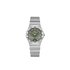 Omega horloge met een kast in staal, met een wijzerplaat in het groen met briljant en een diameter van 28 mm - thumb