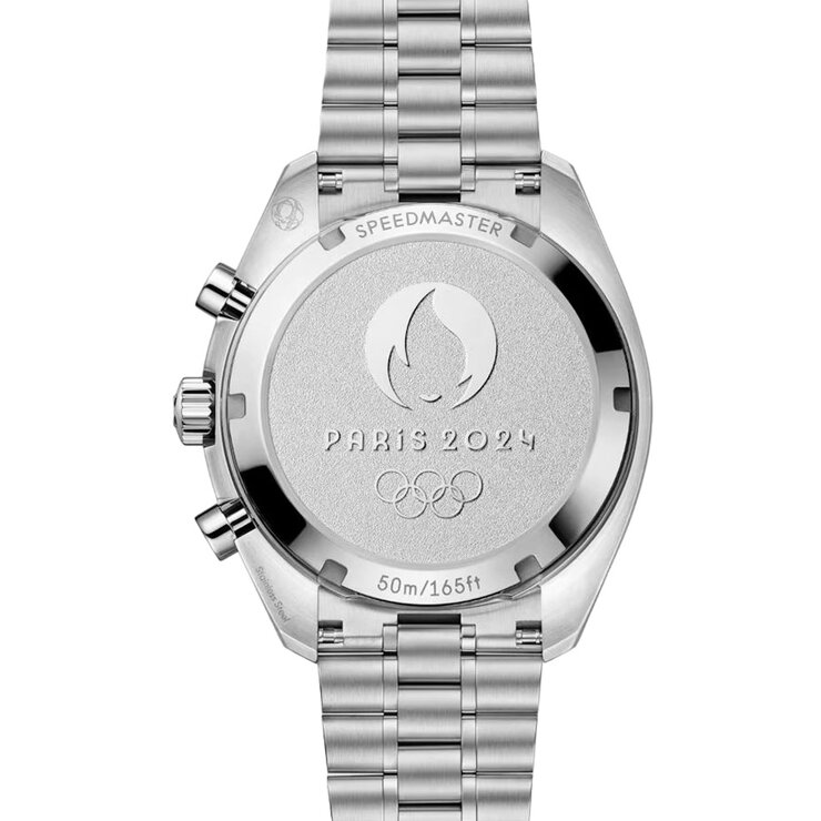 Omega horloge met een kast in staal, met een wijzerplaat in het zilver en een diameter van 43 mm