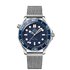 Omega horloge met een kast in staal, met een wijzerplaat in het blauw en een diameter van 42 mm - thumb