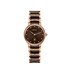 Rado horloge met een kast in rosé pvd-coating, met een wijzerplaat in het bruin met briljant en een diameter van 30.5 mm - thumb