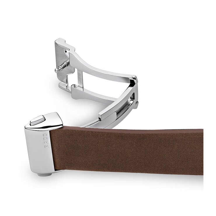 Rado horloge met een kast in staal, met een wijzerplaat in het zwart en een diameter van 42 mm