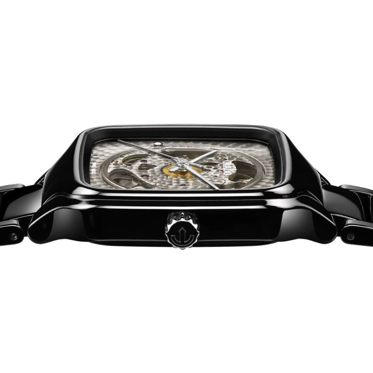 Rado horloge met een kast in keramiek, met een wijzerplaat in het grijs en een diameter van 38 mm