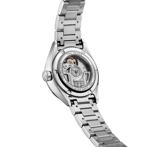 TAG Heuer horloge met een kast in staal, met een wijzerplaat in het parelmoer en een diameter van 29 mm
