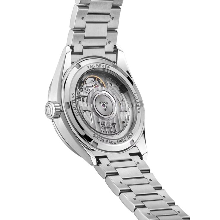 TAG Heuer horloge met een kast in staal, met een wijzerplaat in het blauw en een diameter van 36 mm