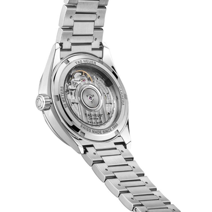 TAG Heuer horloge met een kast in staal, met een wijzerplaat in het groen en een diameter van 36