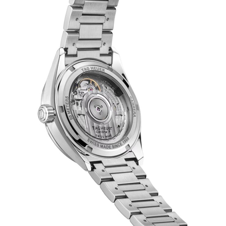 TAG Heuer horloge met een kast in staal, met een wijzerplaat in het roze en een diameter van 36