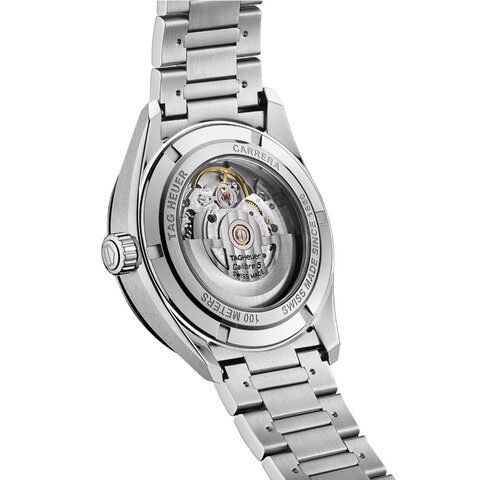 TAG Heuer horloge met een kast in staal, met een wijzerplaat in het blauw en een diameter van 39 mm