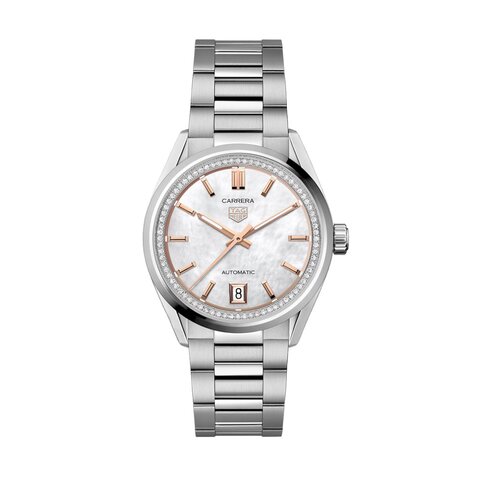 TAG Heuer horloge een wijzerplaat in het parelmoer met  briljant en een diameter van 36 mm