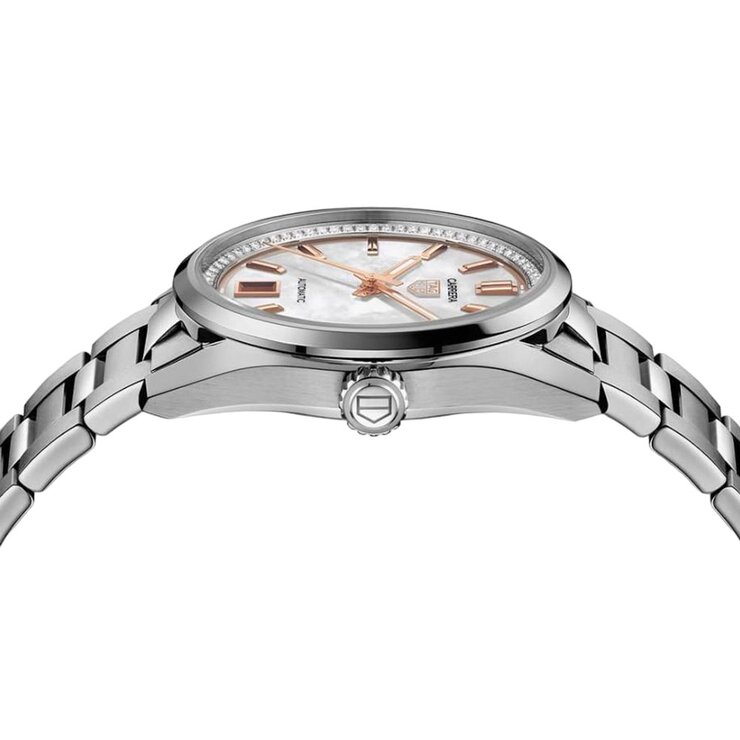 TAG Heuer horloge een wijzerplaat in het parelmoer met  briljant en een diameter van 36 mm