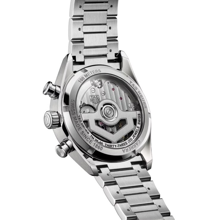 TAG Heuer horloge met een kast in staal, met een wijzerplaat in het zilver en een diameter van 39