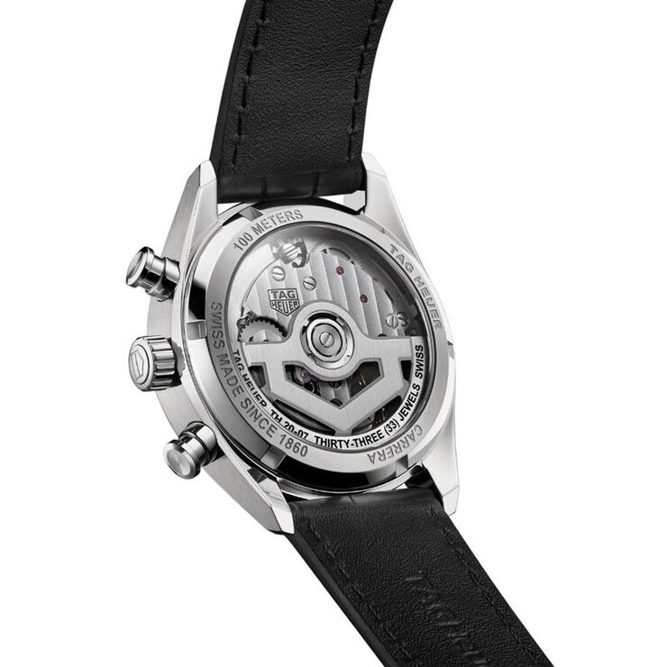 TAG Heuer horloge met een kast in staal, met een wijzerplaat in het groen en een diameter van 39 mm