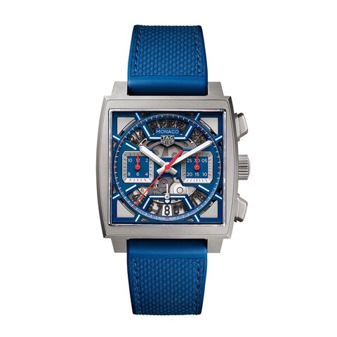 TAG Heuer horloge met een kast in titanium, met een wijzerplaat in het grijs en een diameter van 39 mm