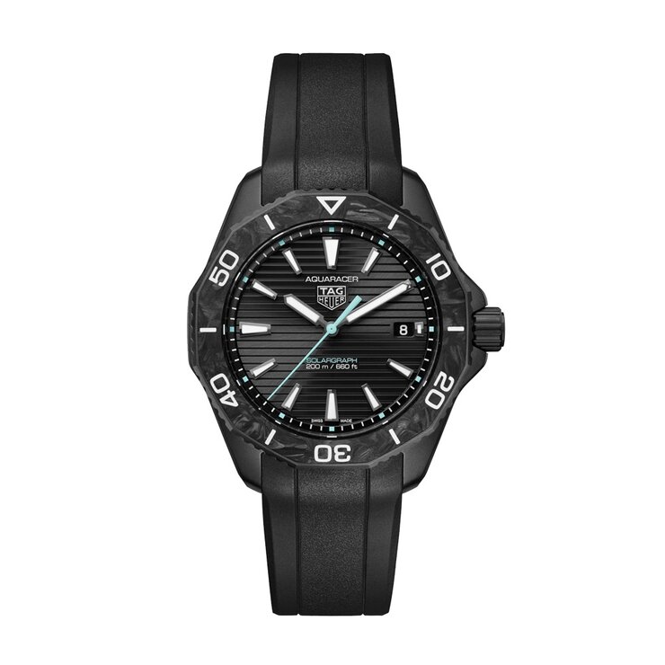 TAG Heuer horloge met een kast in staal, met een wijzerplaat in het zwart en een diameter van 40