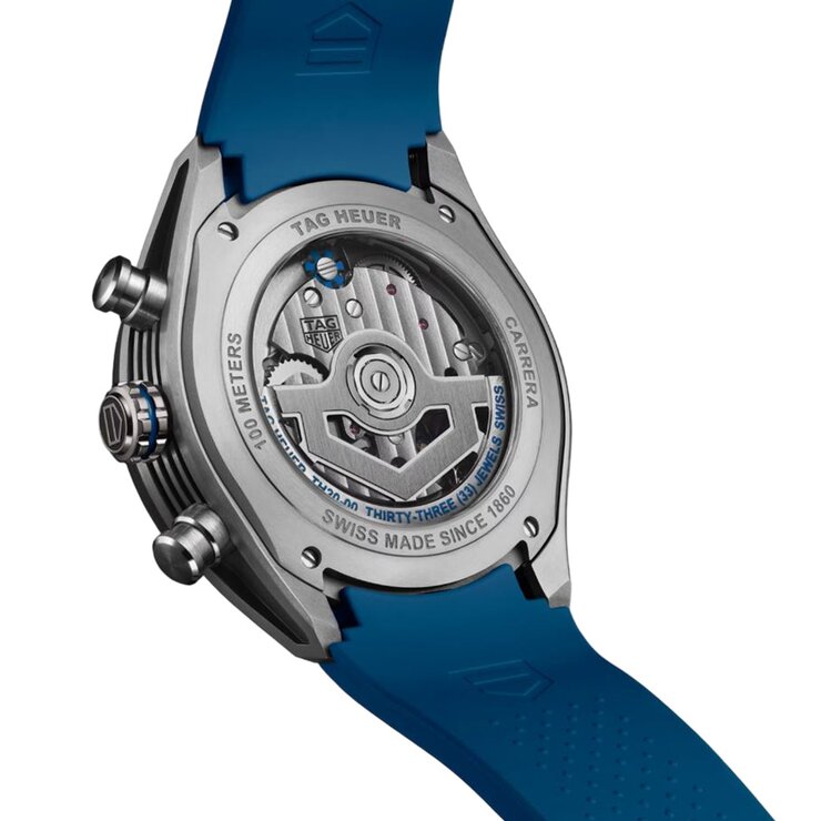 TAG Heuer horloge een wijzerplaat in het blauw en een diameter van 44