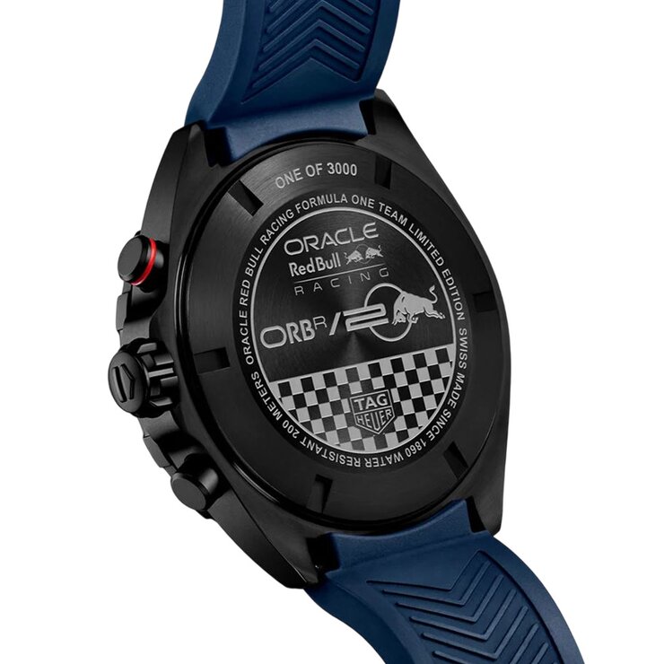 TAG Heuer horloge met een kast in staal, met een wijzerplaat in het blauw en een diameter van 43 mm