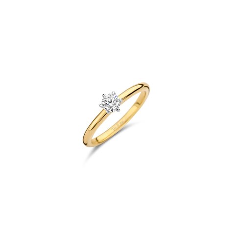The Exclusive Collection verlovingsring in geel goud 18kt met briljant (ronde diamant) van 0,30 karaat