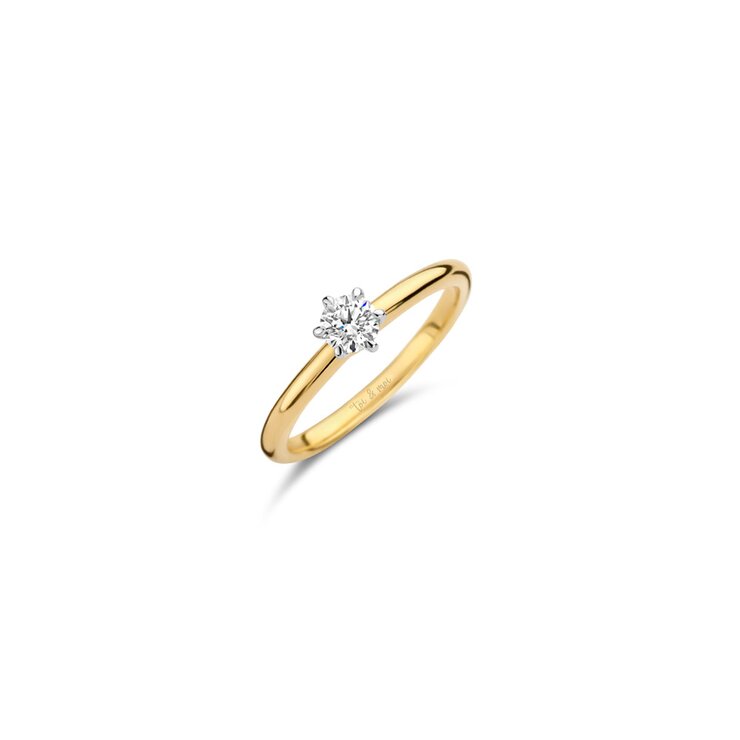 The Exclusive Collection verlovingsring in geel goud 18kt met briljant (ronde diamant) van 0,30 karaat