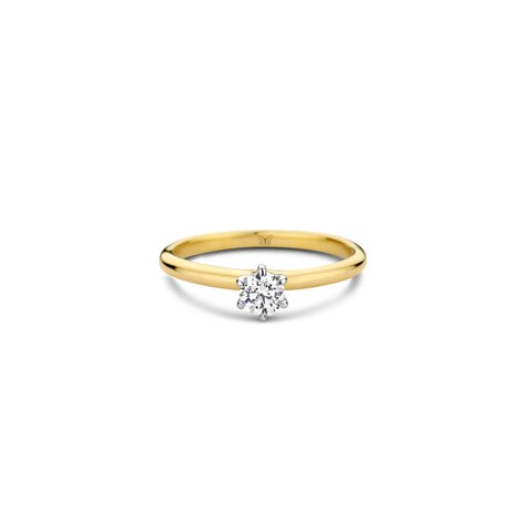 The Exclusive Collection verlovingsring in geel goud 18kt met briljant (ronde diamant) van 0,30 karaat
