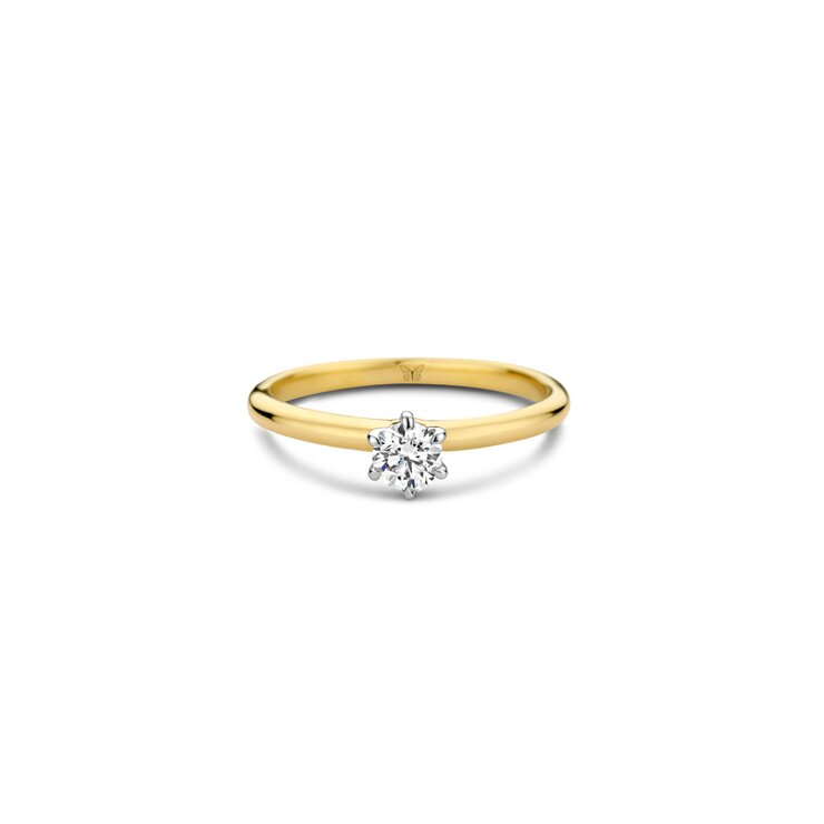 The Exclusive Collection verlovingsring in geel goud 18kt met briljant (ronde diamant) van 0,30 karaat