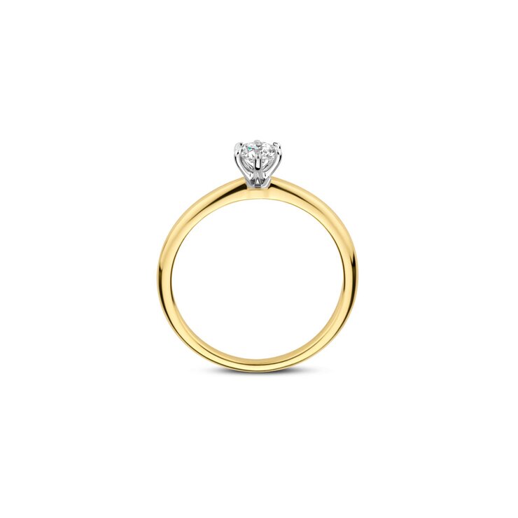 The Exclusive Collection verlovingsring in geel goud 18kt met briljant (ronde diamant) van 0,30 karaat