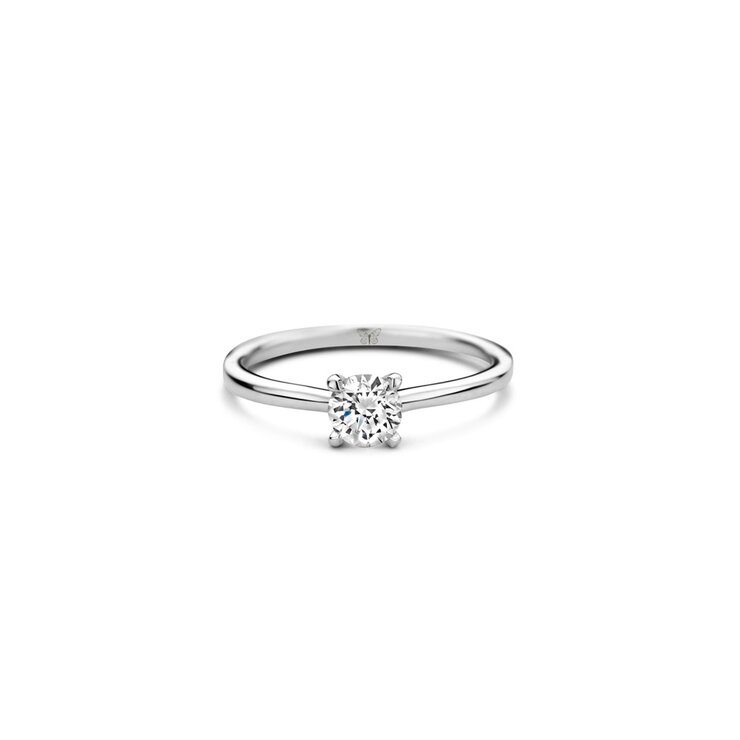 The Exclusive Collection verlovingsring in wit goud 18kt met briljant (ronde diamant) van 0,50 karaat
