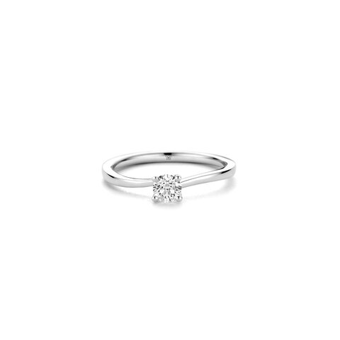 The Exclusive Collection verlovingsring in wit goud 18kt met briljant (ronde diamant) van 0,31 karaat
