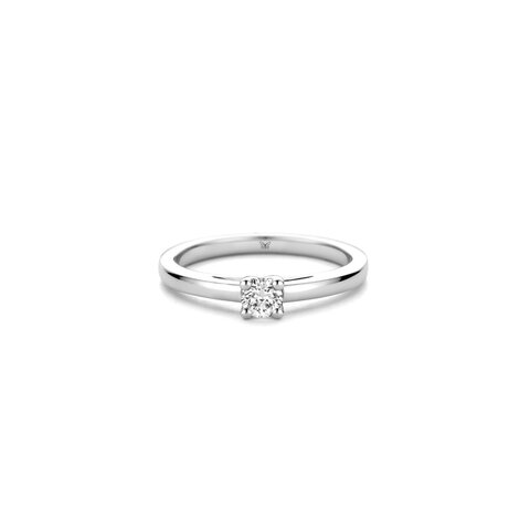 The Exclusive Collection verlovingsring in wit goud 18kt met briljant (ronde diamant) van 0,24 karaat