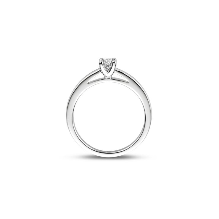 The Exclusive Collection verlovingsring in wit goud 18kt met briljant (ronde diamant) van 0,24 karaat