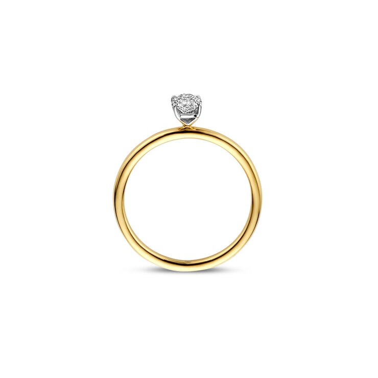 bague de fiançailles The Exclusive Collection en or jaune 18 ct avec diamant ovale de 0.46 carat