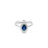 The Exclusive Collection verlovingsring in wit goud 18kt met ovalen saffier als hoofdsteen omringd door briljanten van 0,27 karaat - thumb