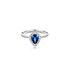 The Exclusive Collection verlovingsring in wit goud 18kt met peervormige saffier als hoofdsteen omringd door briljanten van 0,35 karaat - thumb