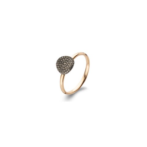 bague Bigli en or rose 18 ct avec brillant brun de 0.27 carat
