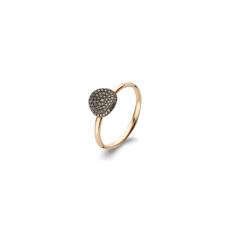 bague Bigli en or rose 18 ct avec brillant brun de 0.27 carat