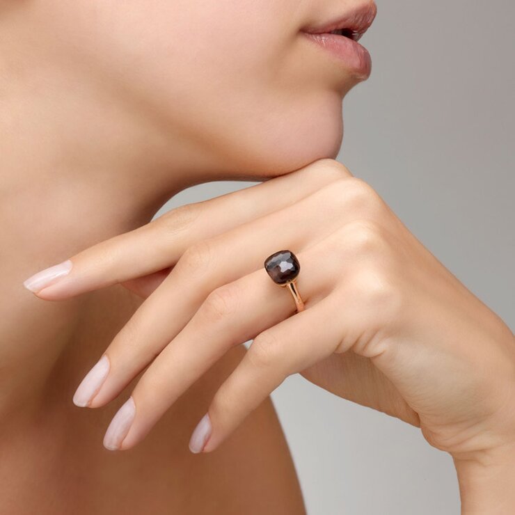 Pomellato ring in rosé goud 18kt met quartz fumé